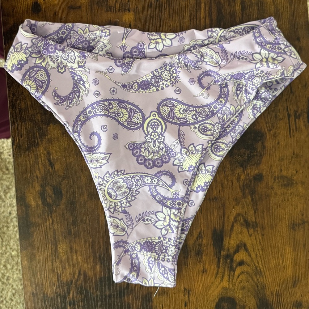 Purple Paisley Bikini Bottom